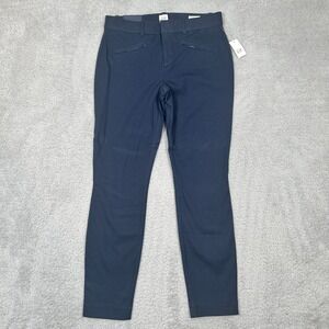 NWT Gap Skinny Ankle Stretch Pants Blue Mid-Rise Zip Pockets Women's‎ 4 Regular